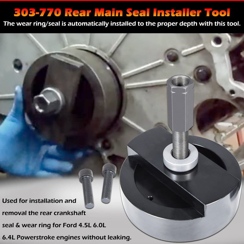 Bonbo 303-770 Crankshaft Rear Main Seal & Wear Sleeve Ring Installer Tool Perfectly Fits for Ford 4.5L 6.0L 6.4L Powerstroke Diesel Engines - Image 3